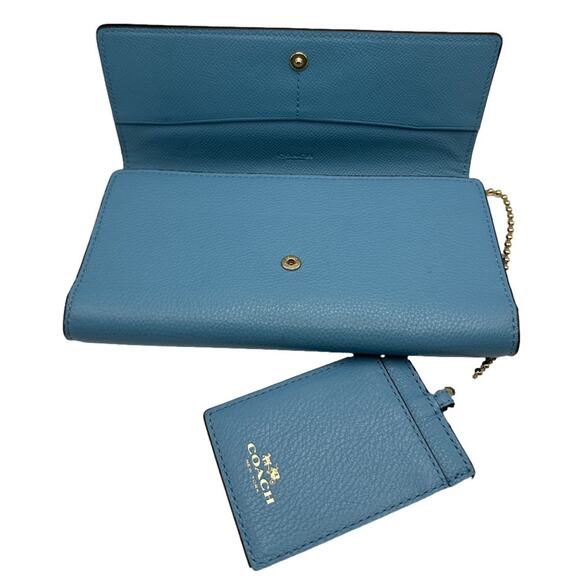 COACH Blue Wallet with Chain Id / Card Slot Case - Picture 5 of 16